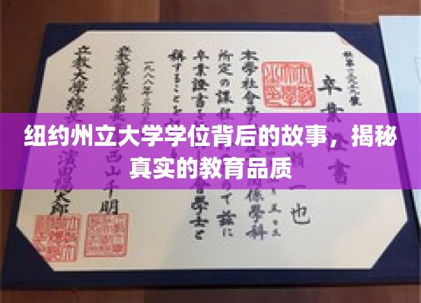 纽约州立大学学位背后的故事，揭秘真实的教育品质