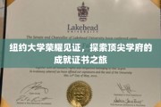 纽约大学巅峰荣耀，揭秘精英学府的卓越成就证书之旅
