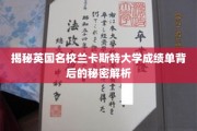英国兰卡斯特大学成绩单，揭秘学术成绩背后的真实故事