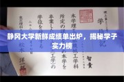 静冈大学学子风采大揭秘，新鲜成绩单曝光，实力榜谁与争锋？