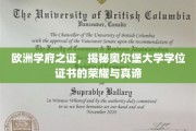 探寻奥尔堡大学学位证书的欧洲荣耀之旅