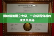 解码横滨国立大学学霸传奇，揭秘背后的卓越成绩单之谜