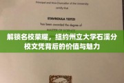 名校光环下的价值探秘，纽约州立大学石溪分校文凭的非凡力量