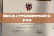 东京工业大学学位证书，揭秘其背后的独特魅力与价值
