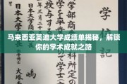 马来西亚英迪大学成绩单揭秘，解锁你的学术成就之路
