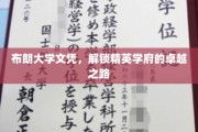 布朗大学荣耀，开启精英教育之门的不凡旅程