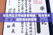 东北州立大学成绩单揭秘，探寻学术成就背后的故事