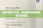新加坡国立大学，开启全球精英教育之旅的通行证