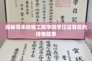 哥本哈根工程学院学位证，探寻那枚证书背后的传奇历程