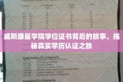 威斯康星学院学位证书背后的故事，揭秘真实学历认证之旅