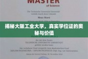 探索大阪工业大学学位证背后的价值与真实面纱